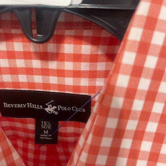 Beverly Hills Polo Club Red Checkered Button Down Shirt 7