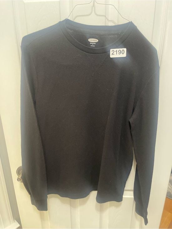 Old Navy Black Long-Sleeve Waffle Knit Tee 5
