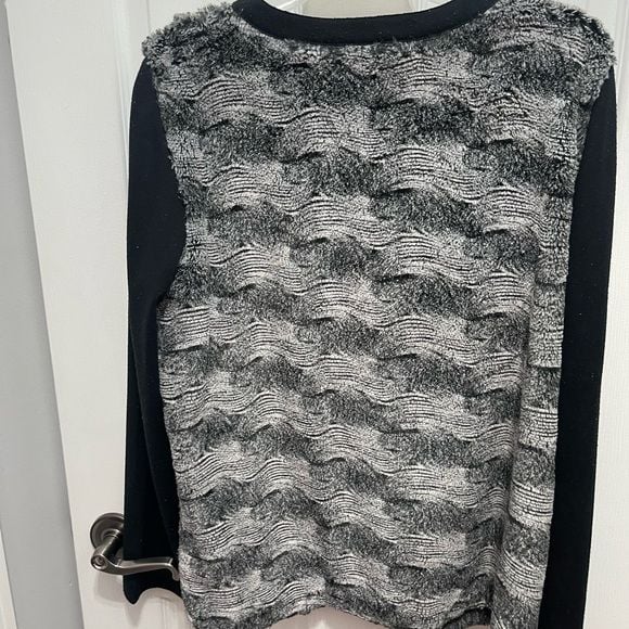 Alfred Dunner Black and Gray Cardigan Sweater 5
