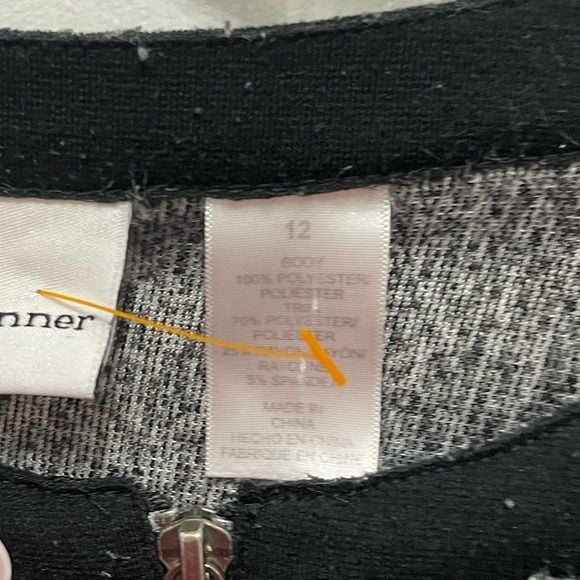 Alfred Dunner Black and Gray Cardigan Sweater 10