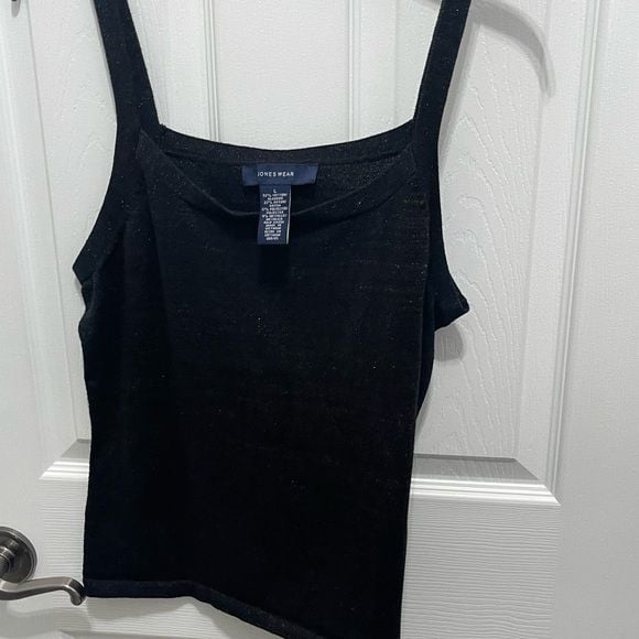 Jones New York Black Fitted Asymmetrical Tank Top 3