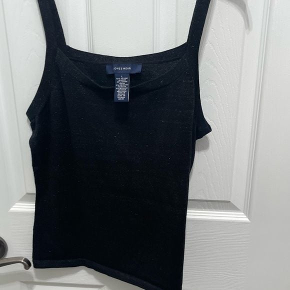 Jones New York Black Fitted Asymmetrical Tank Top 4