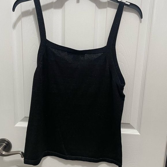 Jones New York Black Fitted Asymmetrical Tank Top 7