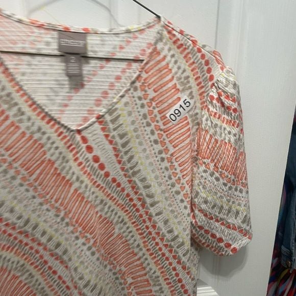 Chico’s blouse shortsleeve pullover med 5