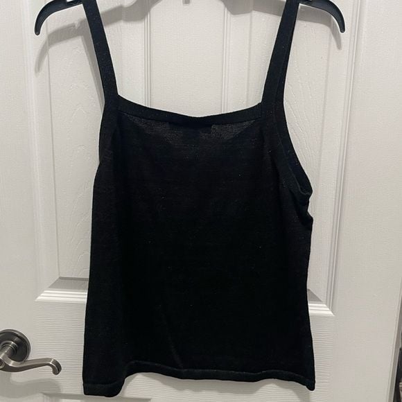 Jones New York Black Fitted Asymmetrical Tank Top 8