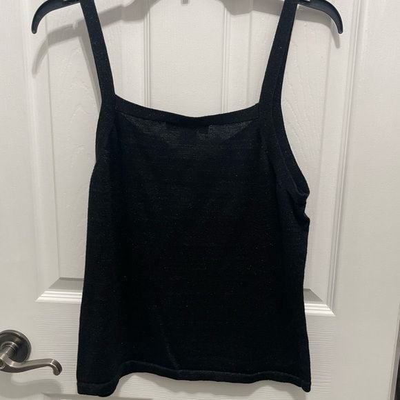 Jones New York Black Fitted Asymmetrical Tank Top 9