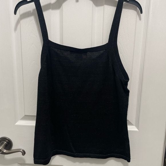 Jones New York Black Fitted Asymmetrical Tank Top 10