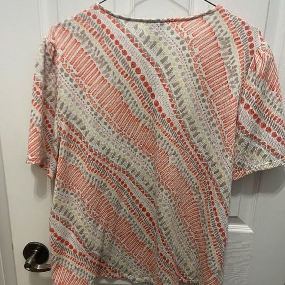 Chico’s blouse shortsleeve pullover med 6