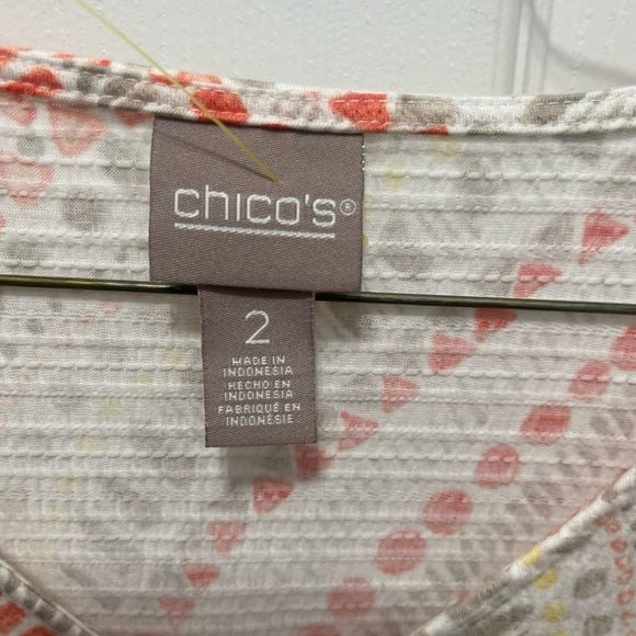 Chico’s blouse shortsleeve pullover med 7