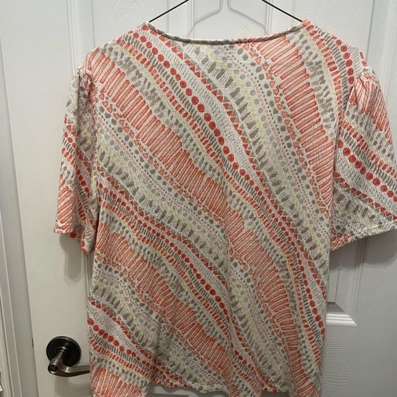 Chico’s blouse shortsleeve pullover med 8