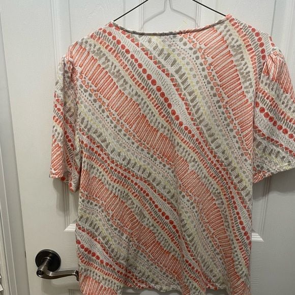 Chico’s blouse shortsleeve pullover med 9