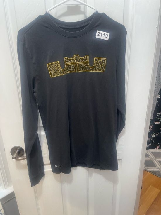 Nike Black Long Sleeve Tee with Yellow Logo 4