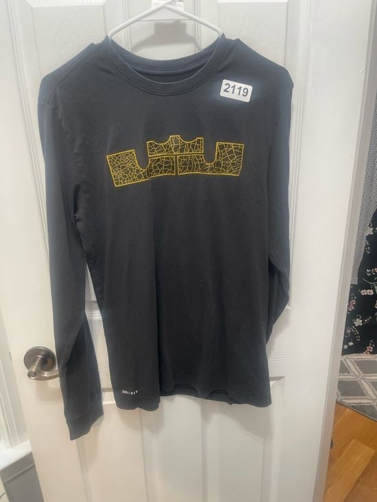 Nike Black Long Sleeve Tee with Yellow Logo 6