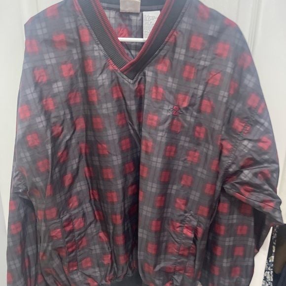 Jerzees Red and Black Plaid Shirt Relaxed Fit 4