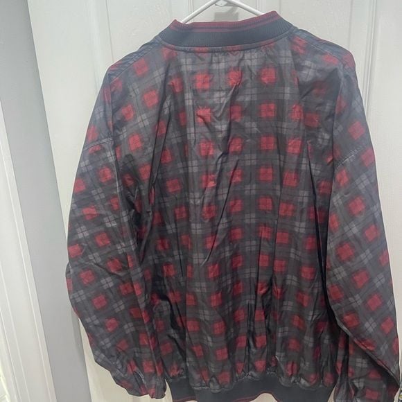 Jerzees Red and Black Plaid Shirt Relaxed Fit 8