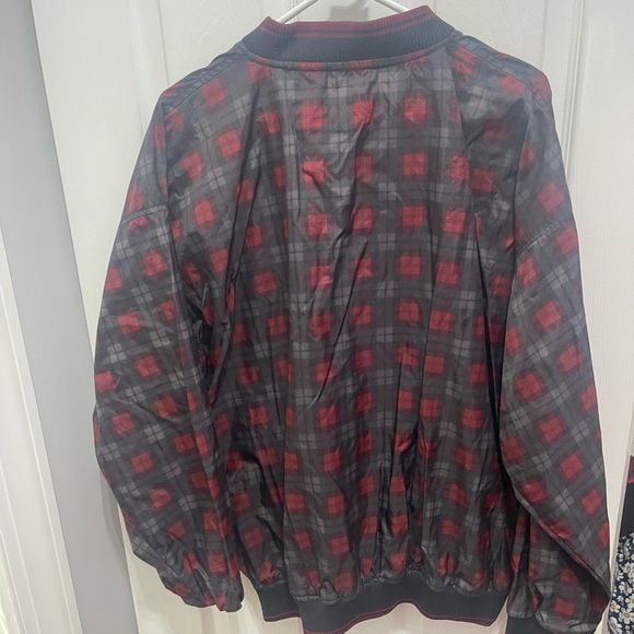 Jerzees Red and Black Plaid Shirt Relaxed Fit 9