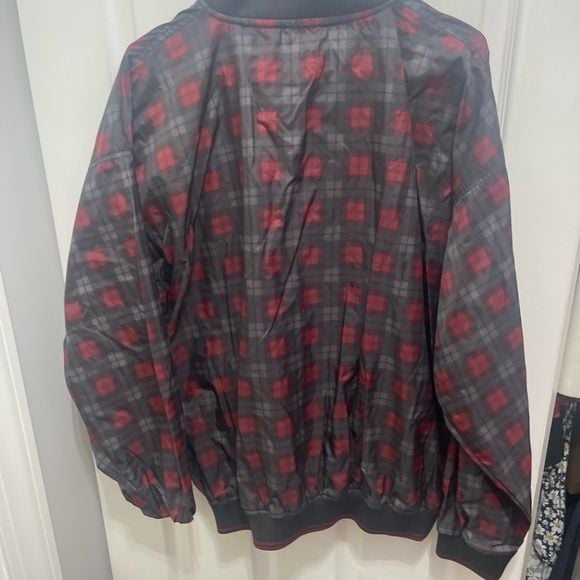 Jerzees Red and Black Plaid Shirt Relaxed Fit 10