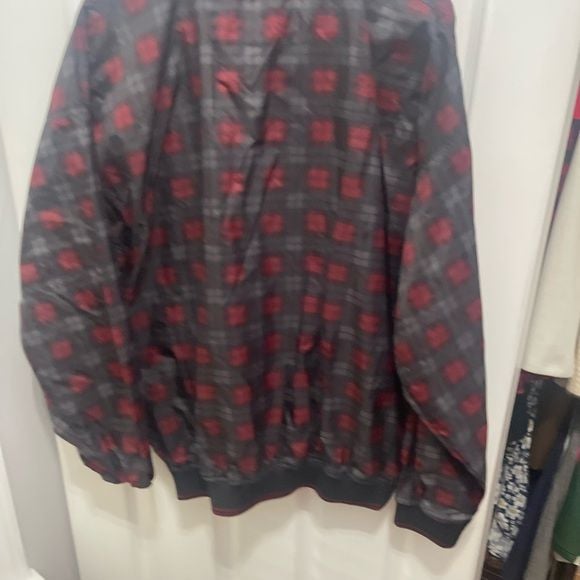 Jerzees Red and Black Plaid Shirt Relaxed Fit 11
