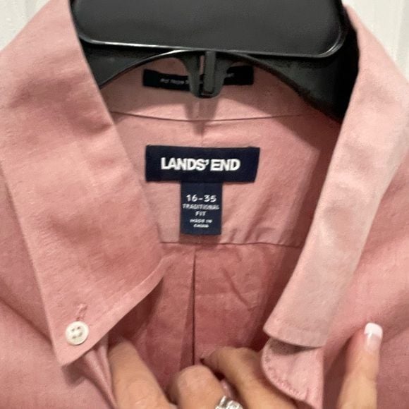 Lands end long sleeve button down 16 35 size 9