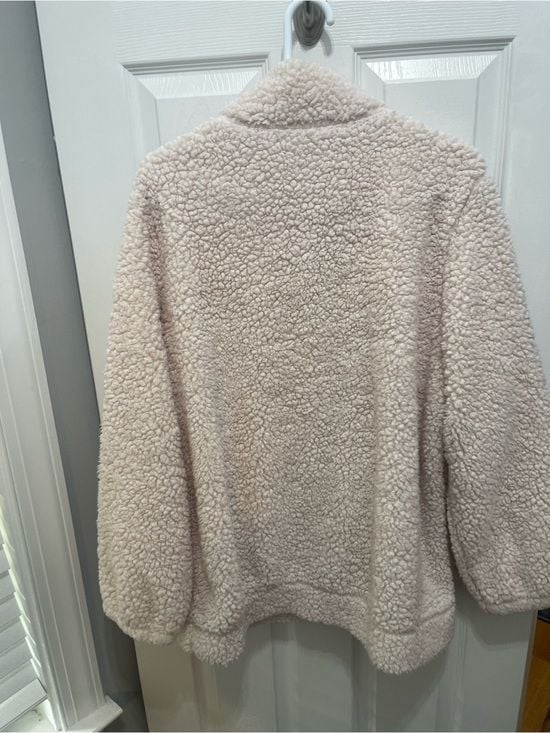 Cozy Cream Sherpa Quarter-Zip Pullover Hoodie 8