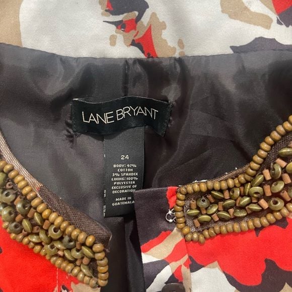 Lane Bryant Vibrant Floral Blazer with Beaded Neckline 6