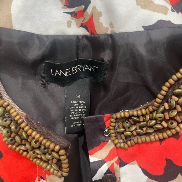 Lane Bryant Vibrant Floral Blazer with Beaded Neckline 8