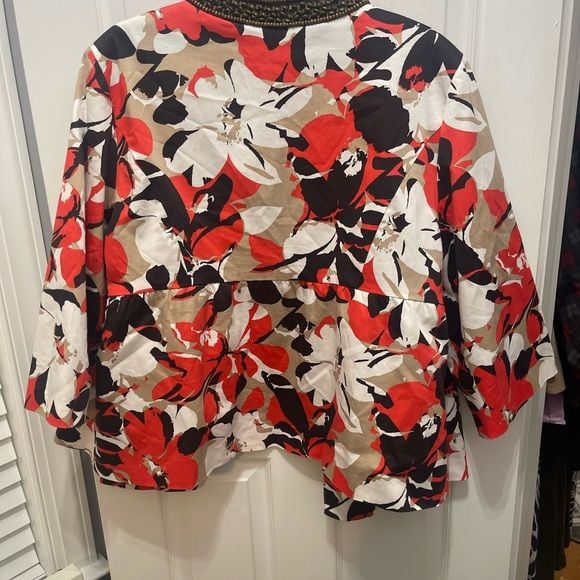 Lane Bryant Vibrant Floral Blazer with Beaded Neckline 13