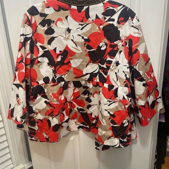 Lane Bryant Vibrant Floral Blazer with Beaded Neckline 15