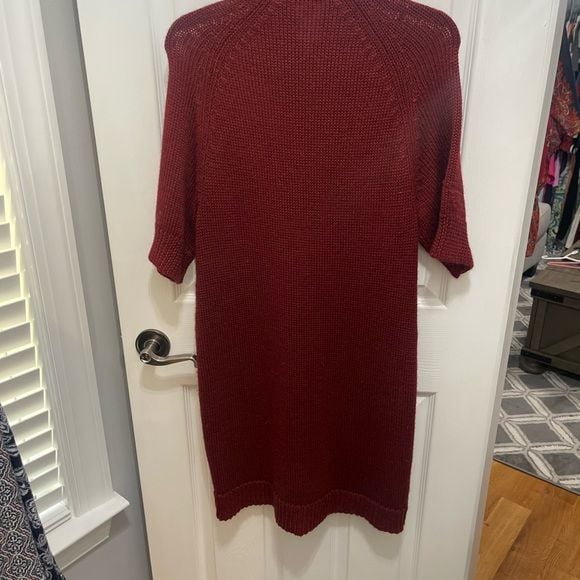 Coldwater creek sweater dress shortsleeve medium rust color zip up 9