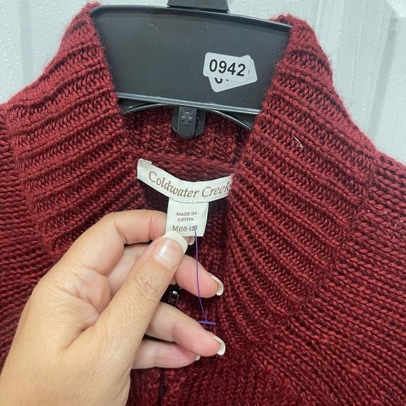 Coldwater creek sweater dress shortsleeve medium rust color zip up 11