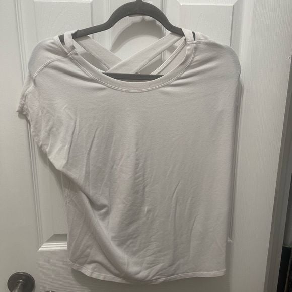 Athletic Works White Short Sleeve Tee with Crisscross Back 2