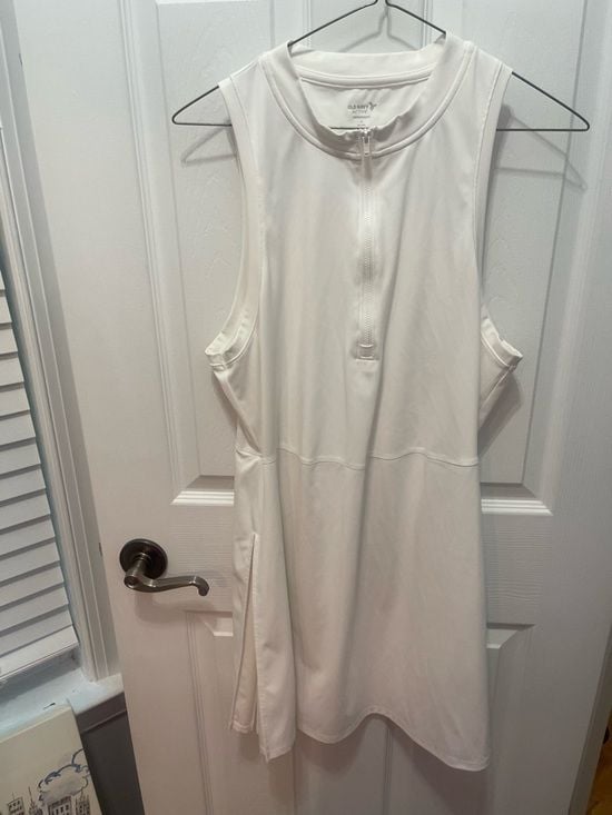 Old Navy White Sleeveless Zip-Front Active Mini Dress 3