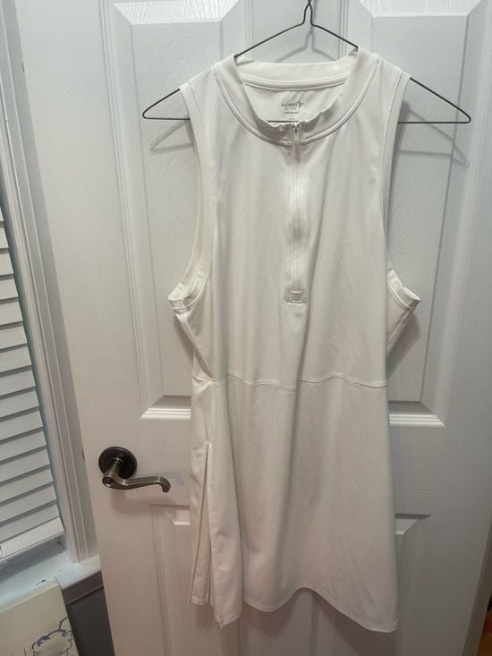 Old Navy White Sleeveless Zip-Front Active Mini Dress 4