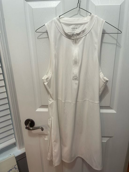 Old Navy White Sleeveless Zip-Front Active Mini Dress 14