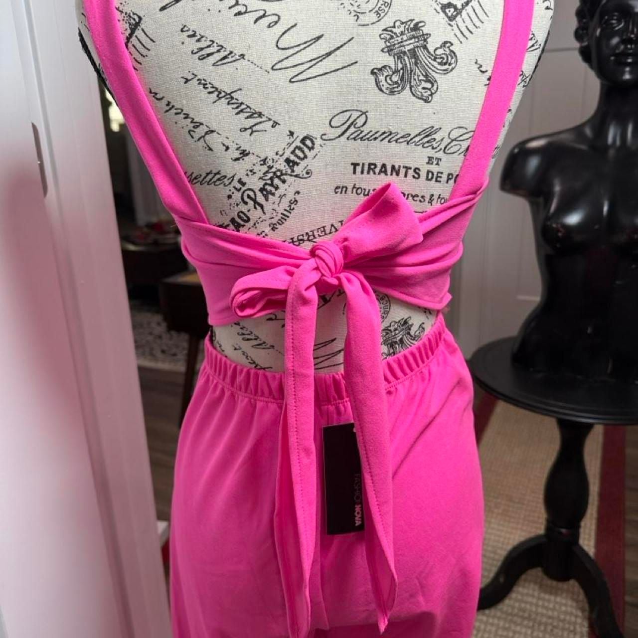 Fashion Nova Sally Mae Wide Leg Jumpsuit Size XS Pink 3