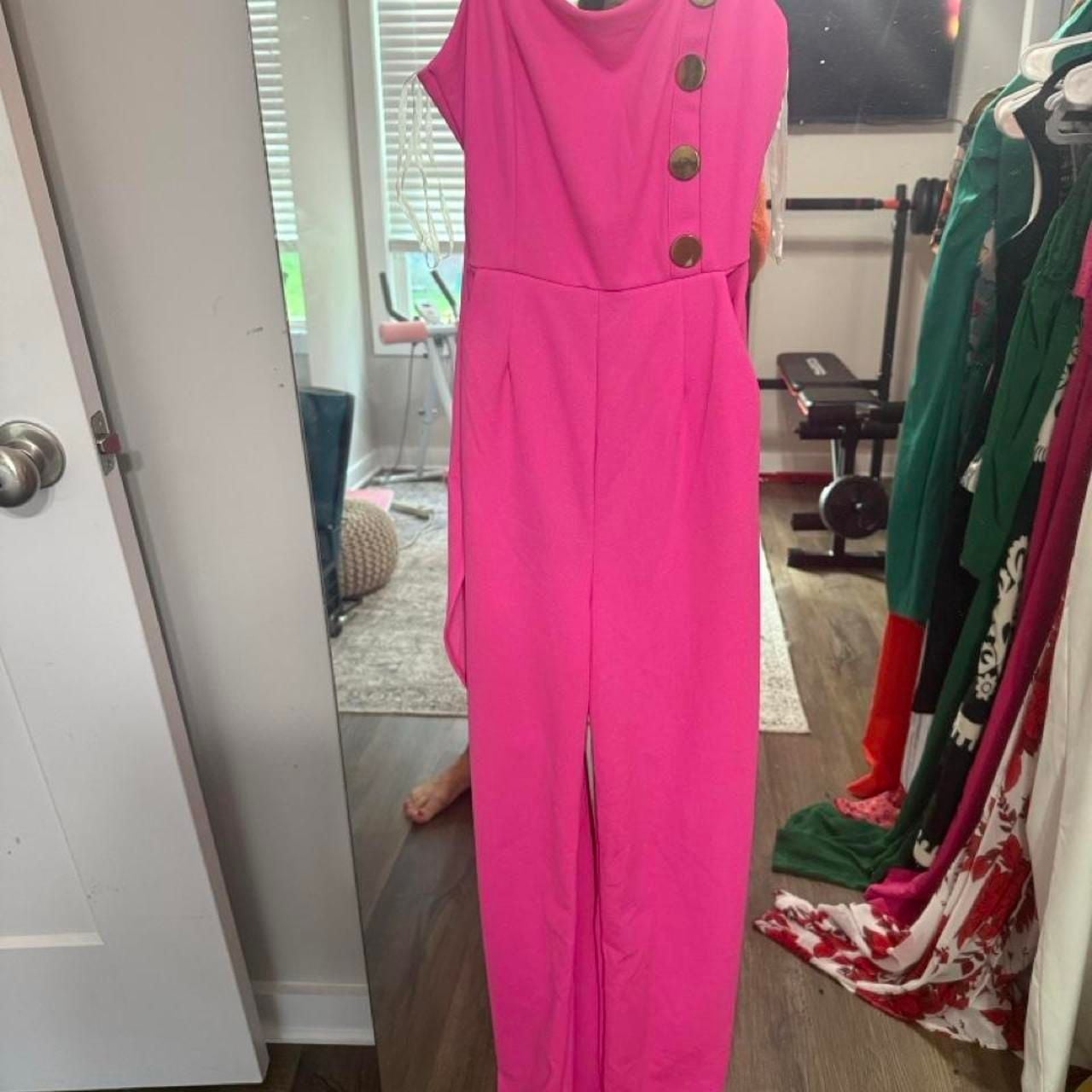 Fashion Nova Sally Mae Wide Leg Jumpsuit Size XS Pink 5