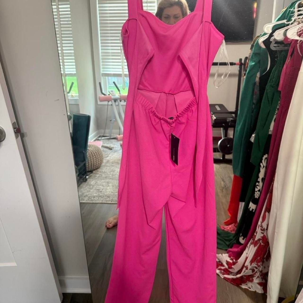 Fashion Nova Sally Mae Wide Leg Jumpsuit Size XS Pink 6