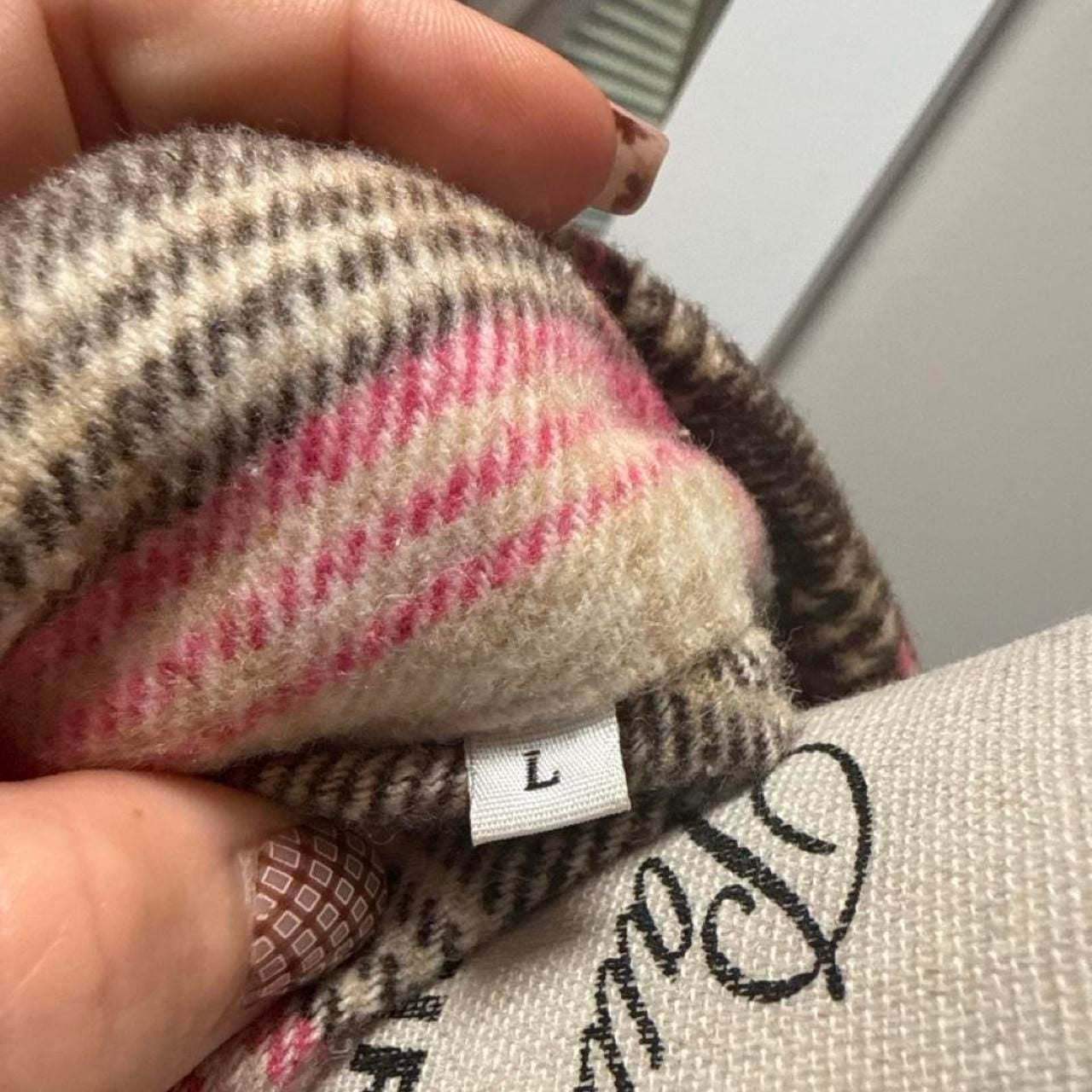 Unbranded Long Plaid Flannel Shacket Size L Pink Black Beige 7