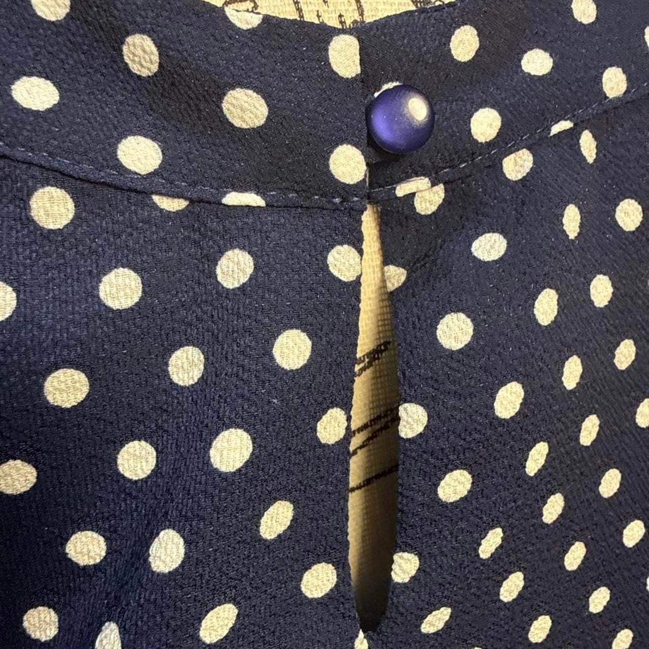 Unbranded Polka Dot Mini Dress Navy Blue White Sleeveless 7