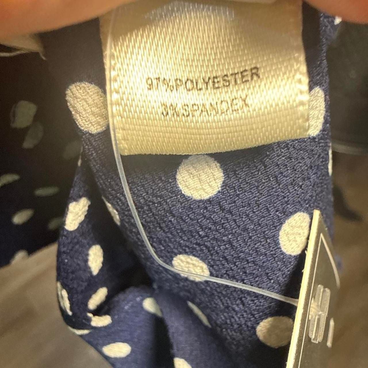 Unbranded Polka Dot Mini Dress Navy Blue White Sleeveless 9