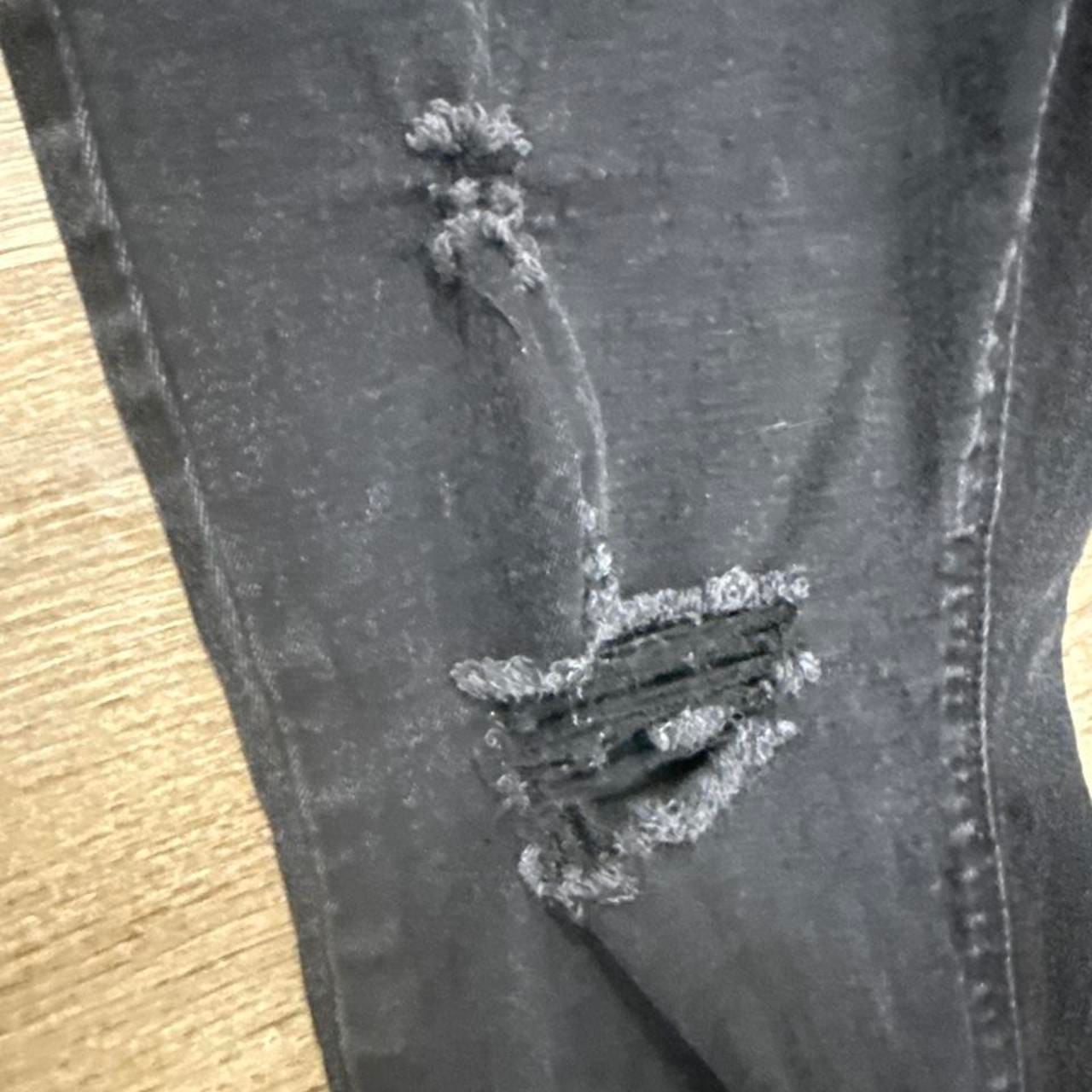 Indigo Poppy Distressed Skinny Jeans Size 12 Black Denim 4