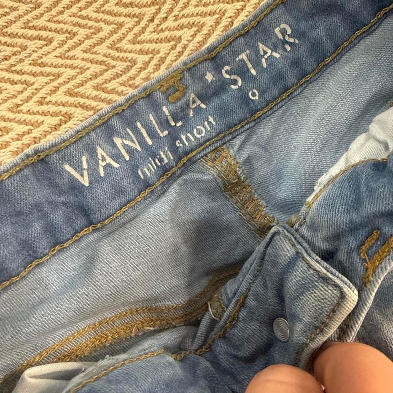 Vanilla Star Denim Shorts Size 9 Distressed Button Fly 7