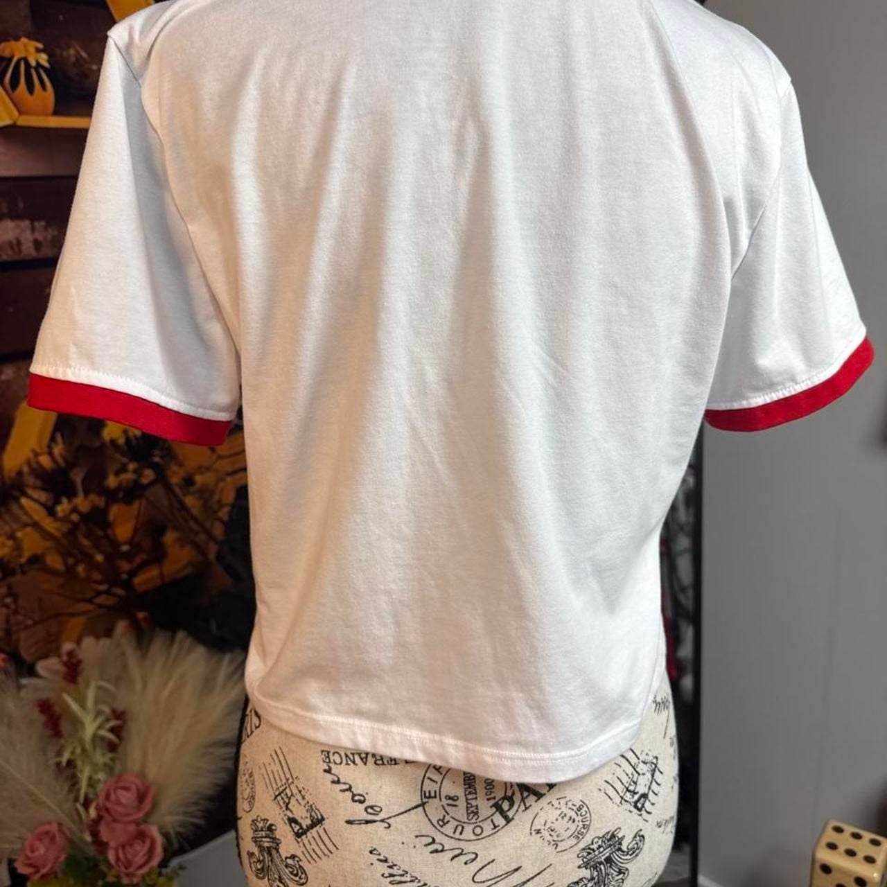 Ruby & Lace America Cherry Ringer T-Shirt Size XL White Red Graphic 3