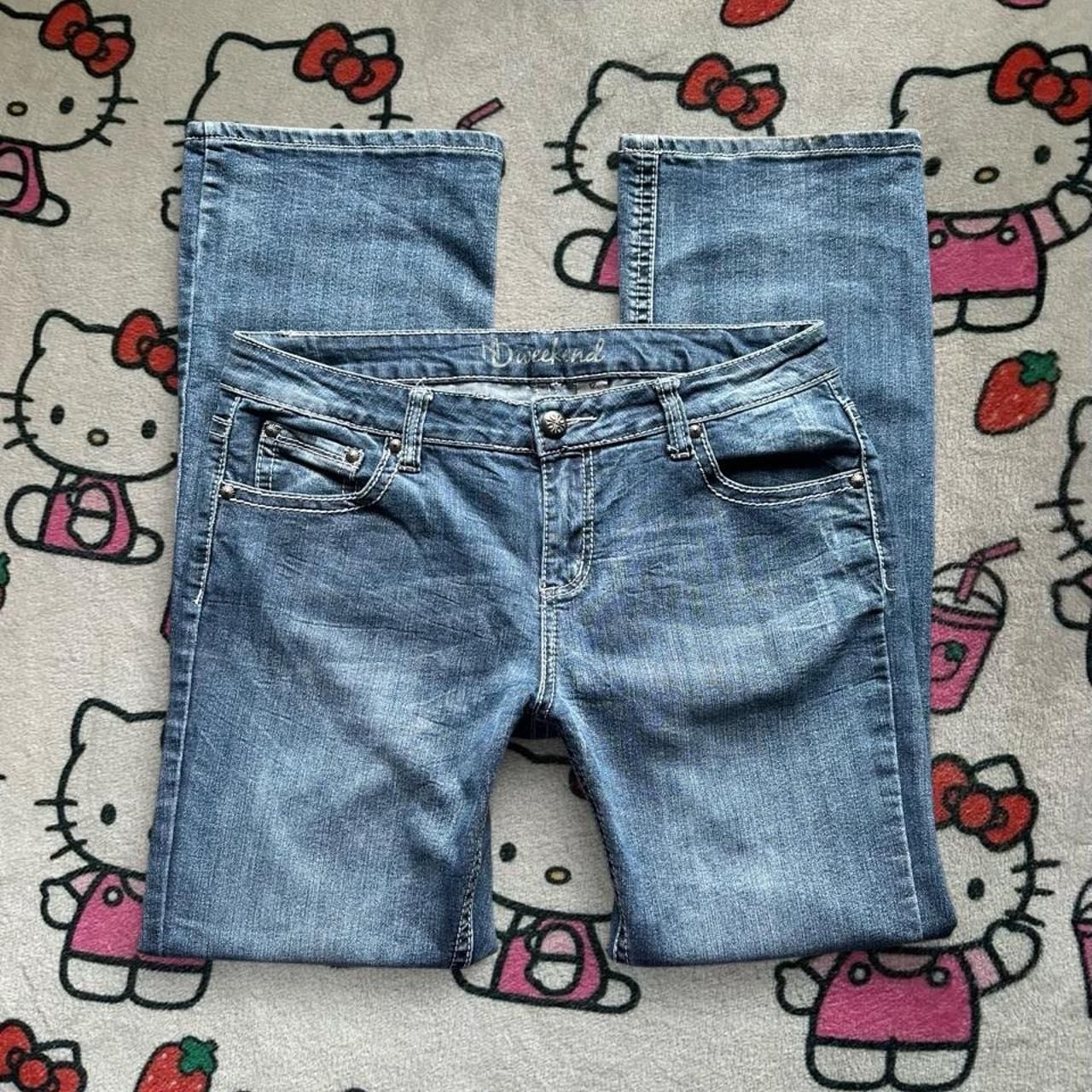 Weekend Bootcut Jeans Size 12 Y2K Cross Embellished 3