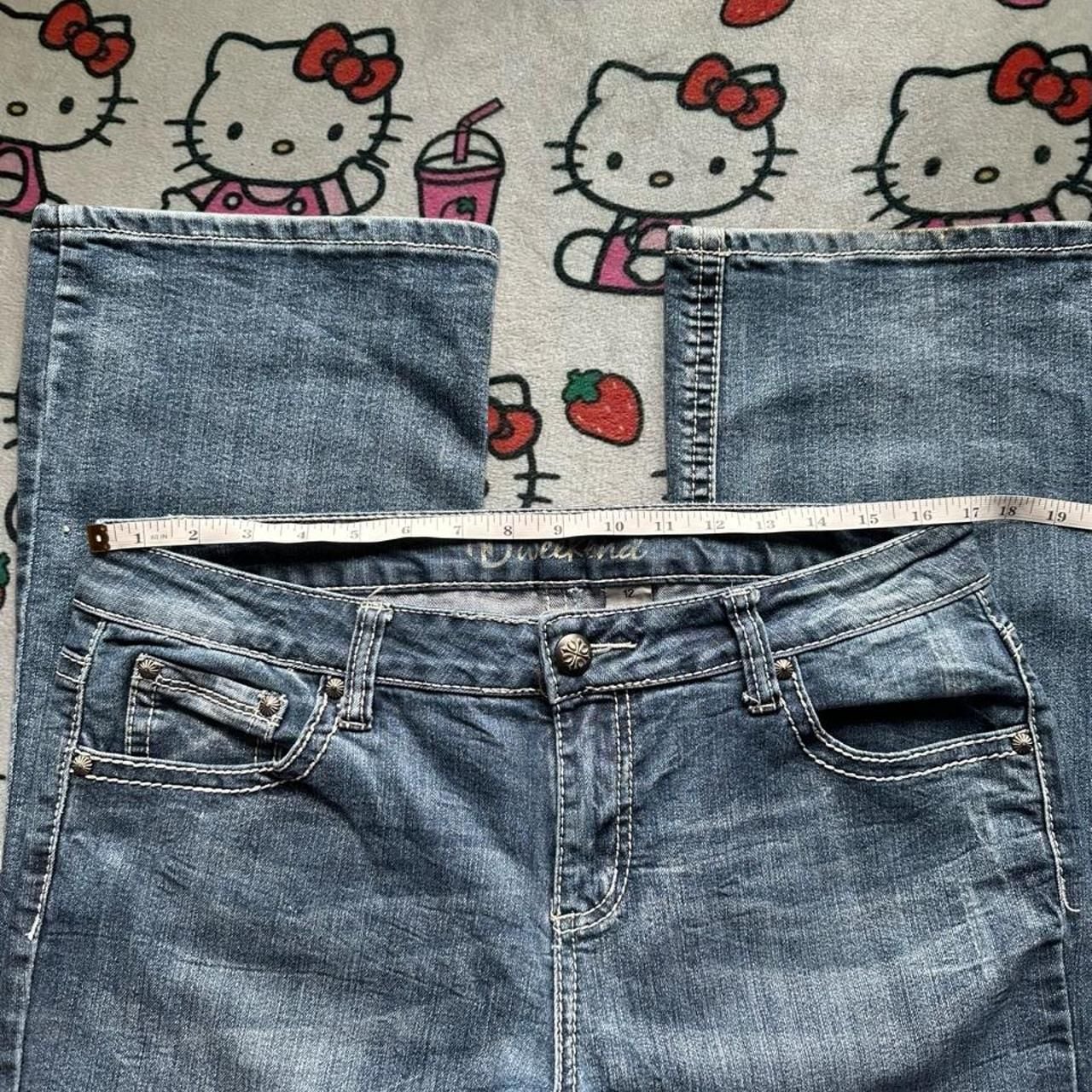 Weekend Bootcut Jeans Size 12 Y2K Cross Embellished 5