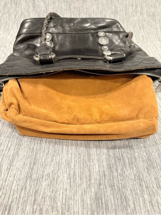 Patricia Nash Black Leather Tote and Wallet with Coin-Detail Straps 7