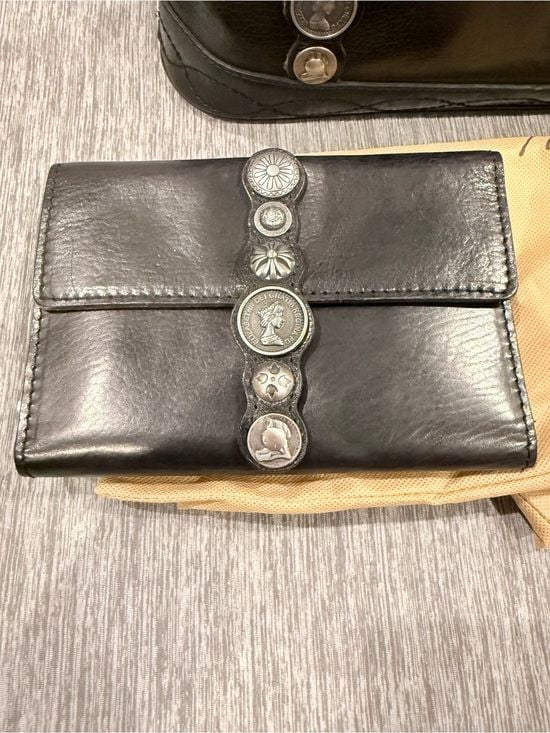 Patricia Nash Black Leather Tote and Wallet with Coin-Detail Straps 9