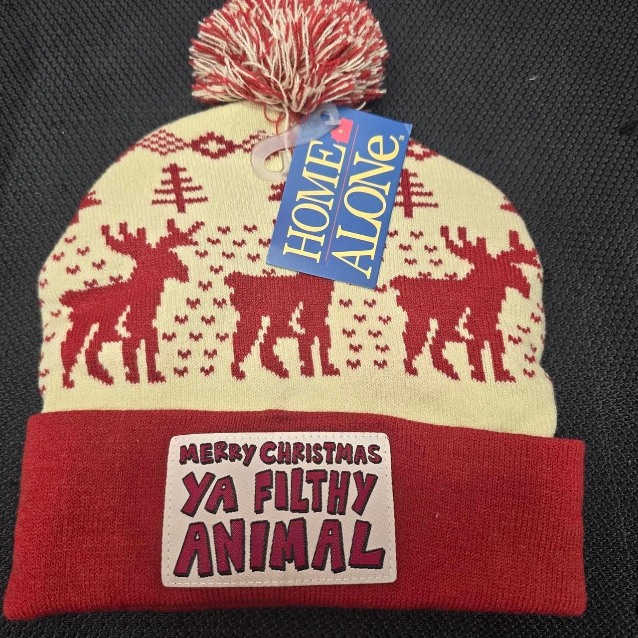 Home Alone Christmas Beanie Hat Ya Filthy Animal Reindeer Pom 2