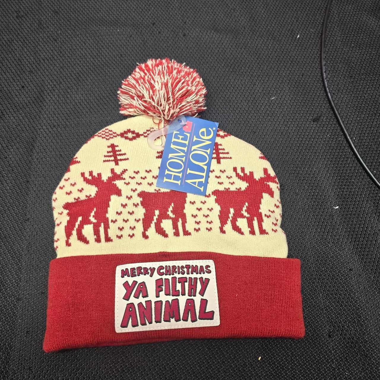 Home Alone Christmas Beanie Hat Ya Filthy Animal Reindeer Pom 3