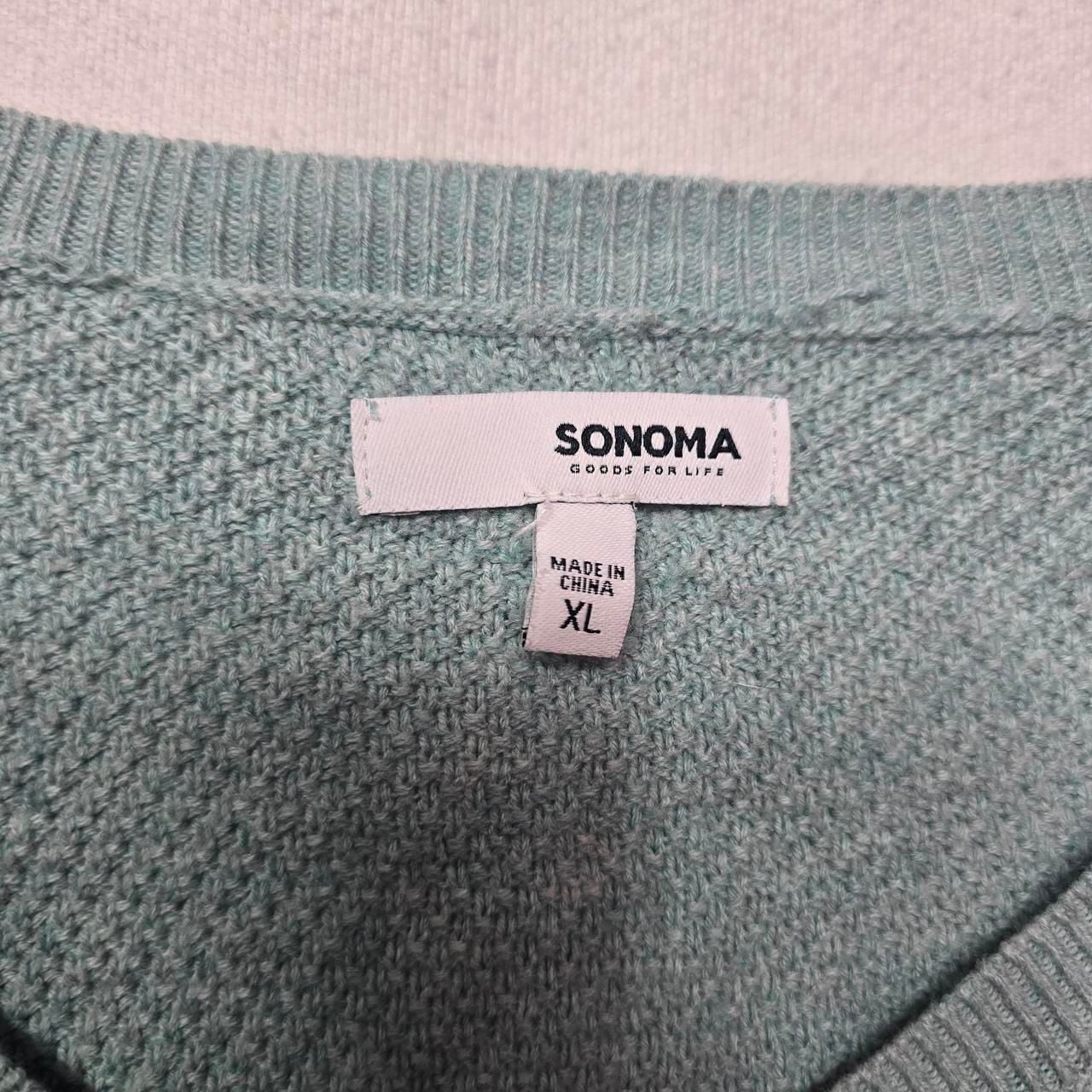 Sonoma Goods For Life Cable Knit Sweater Size XL Teal 3